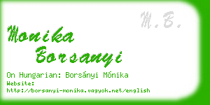 monika borsanyi business card